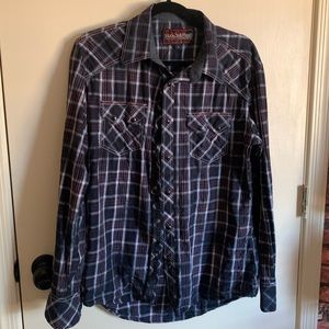Rock & Roll Cowboy Plaid Button-Down